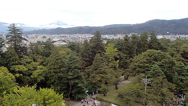 鶴ヶ城から見た会津の景色