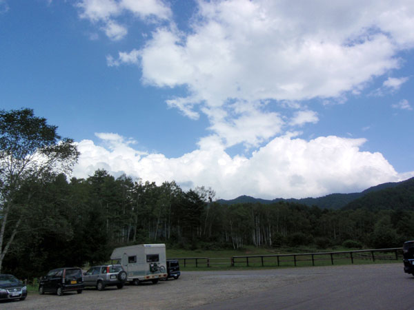木曽馬の里駐車場にて