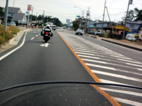 温泉へ向かって走行中