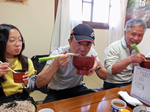 ねぎそばの食べ方