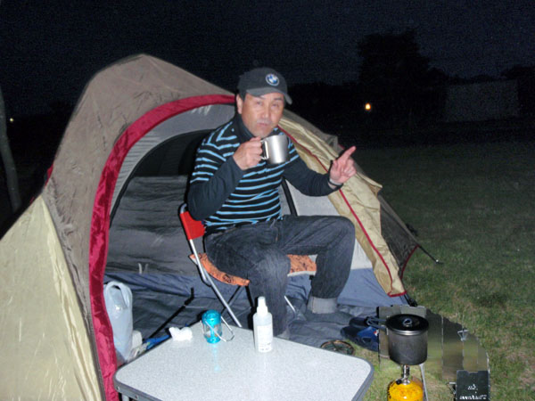 キャンプを楽しむMk73さん