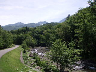 岩尾別温泉付近にて