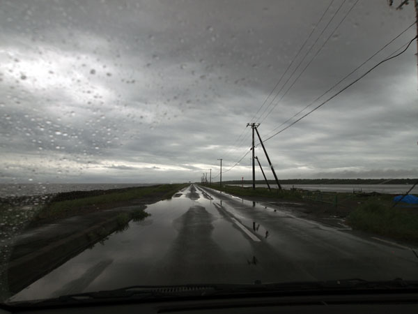 水溜りが多かった道道950号線