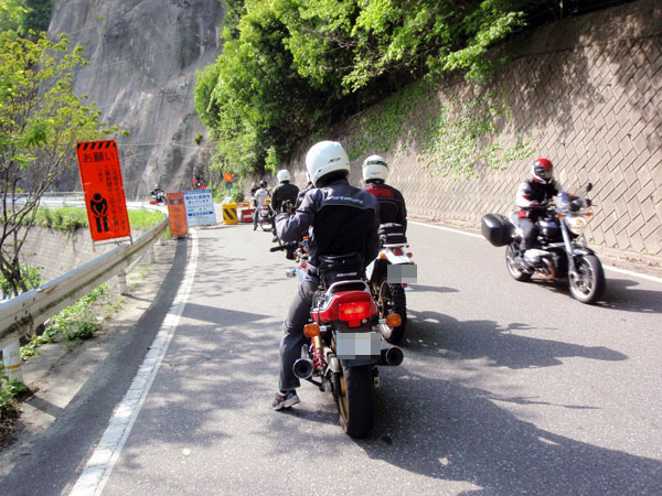 工事区間の信号待ち