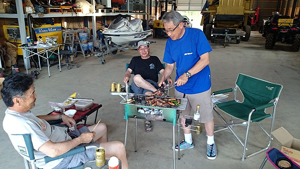 バーベキュー中