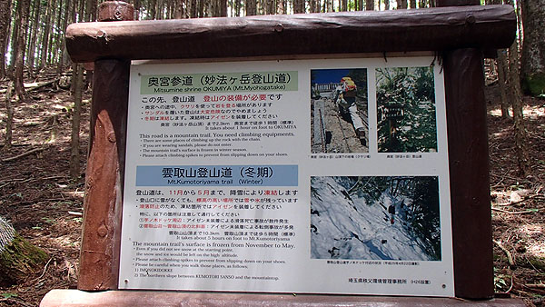 登山の案内板