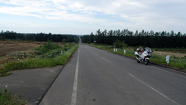 斜里の直線道路