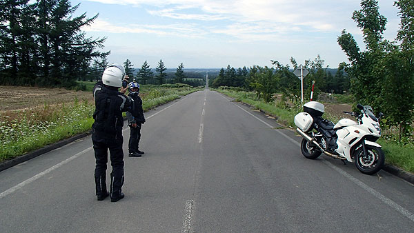 斜里の直線道路にて