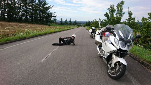 斜里の直線道路にて